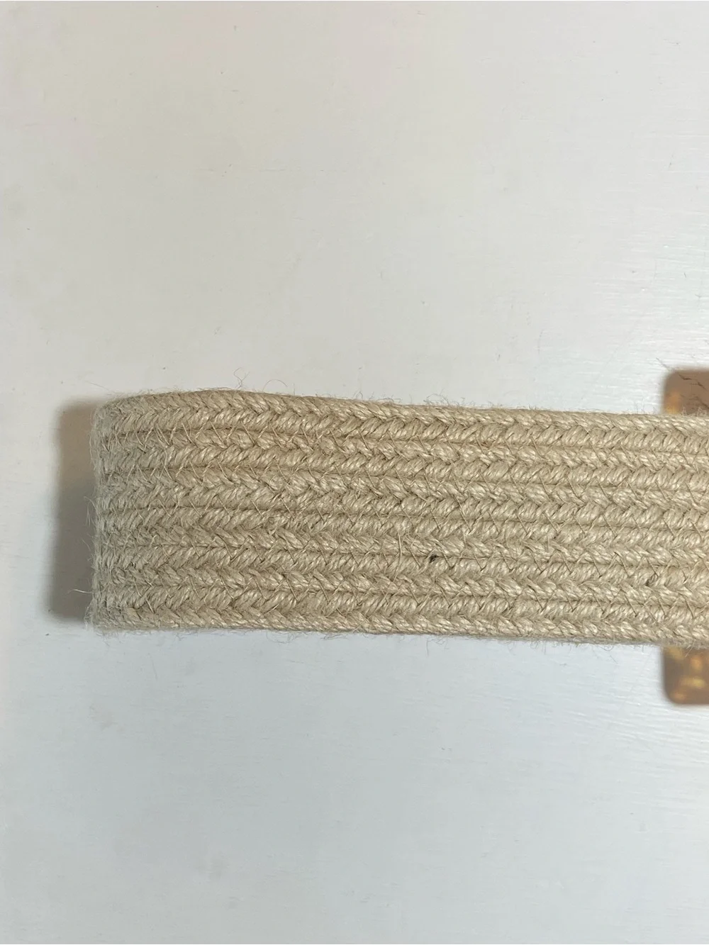 Halston Wide Jute Belt with Tortoise Acrylic Buckle M/L